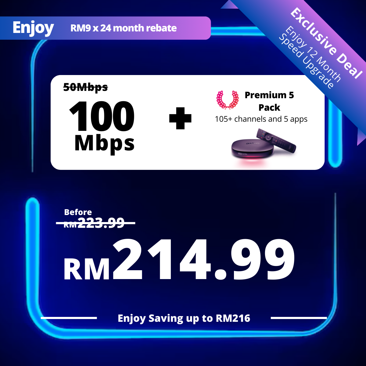 Astro Fibre 50 Mbps + Premium Pack 5