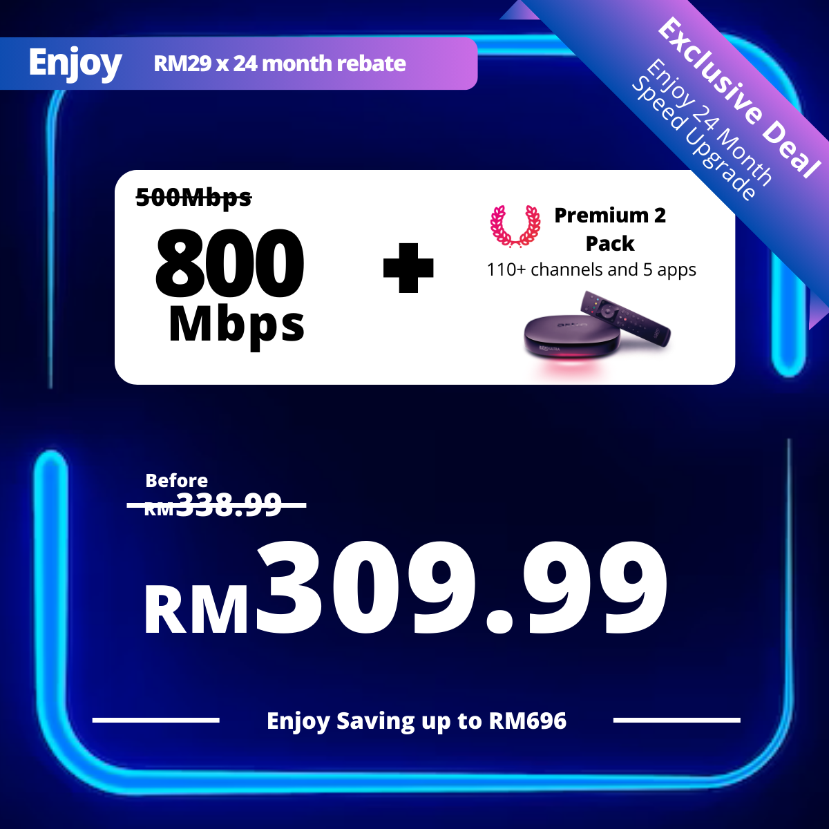 Astro Fibre 500 Mbps + Premium Pack 2