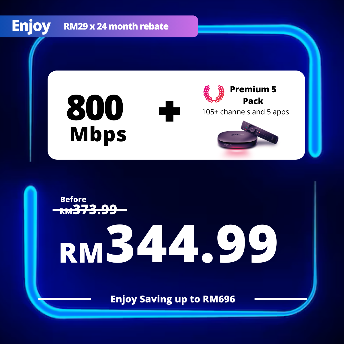 Astro Fibre 800 Mbps + Premium Pack 5